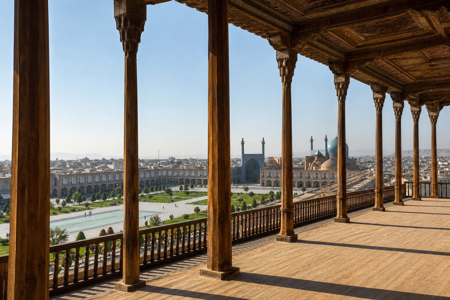 نمای میدان نقش جهان از عالی‌قاپو