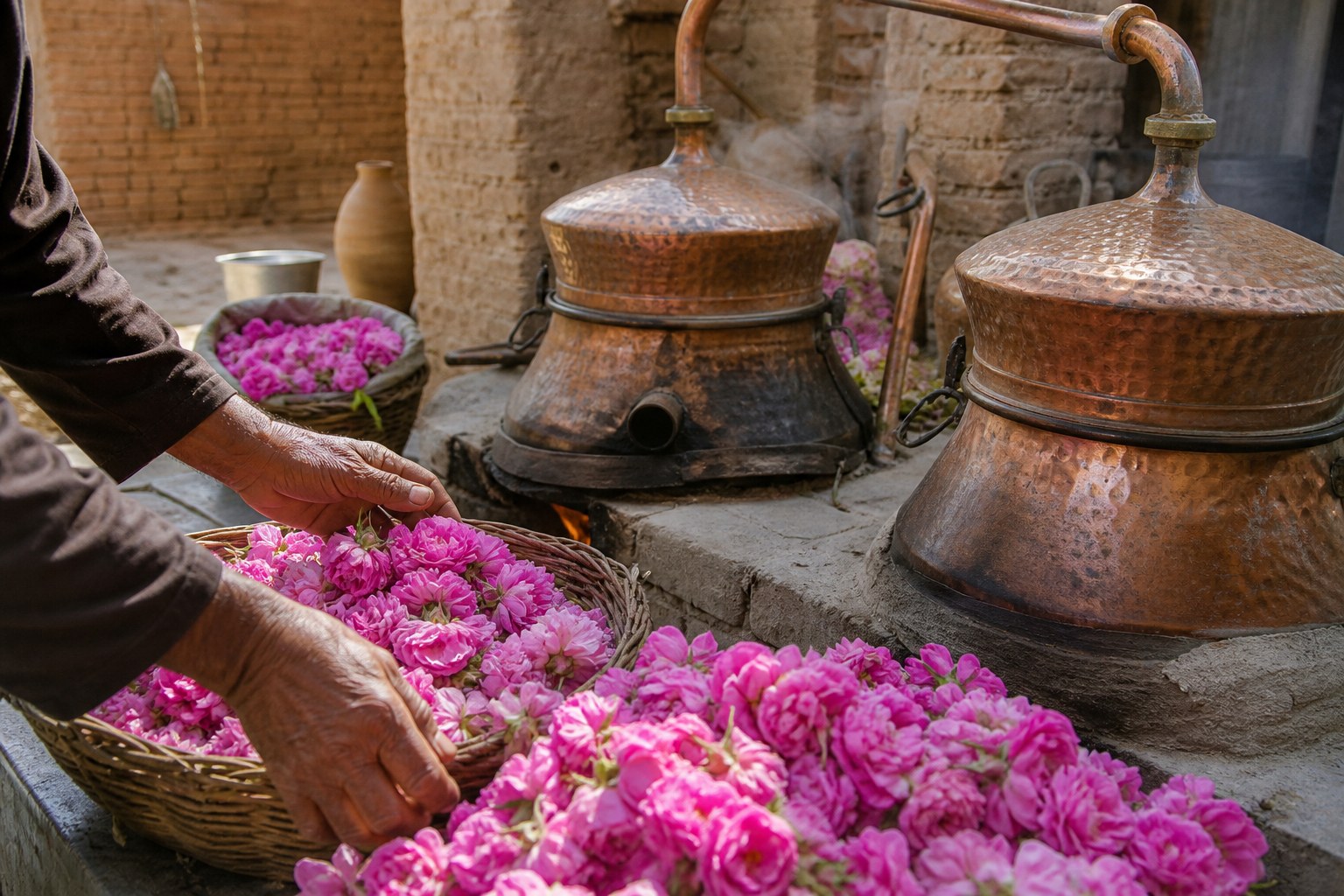 گلاب‌گیری سنتی در اطراف کاشان