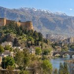 نمای شهر خرم آباد و قلعه فلک الافلاک