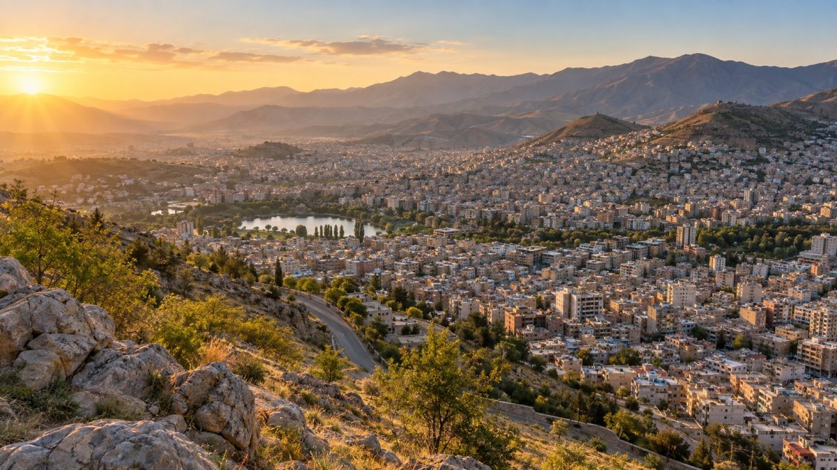 نمای شهر سنندج و کوه آبیدر