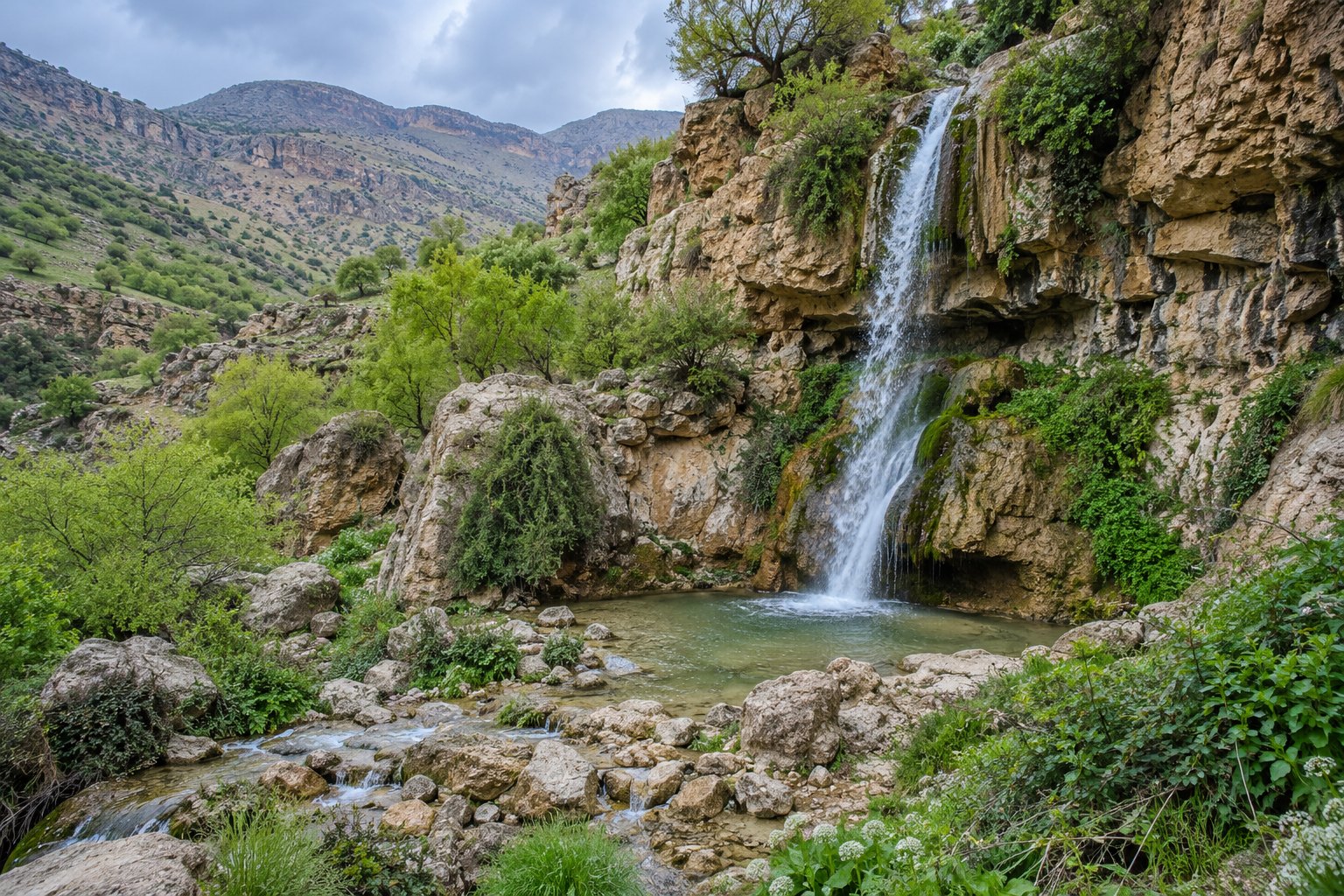 آبشار فصلی بدره در بوانات