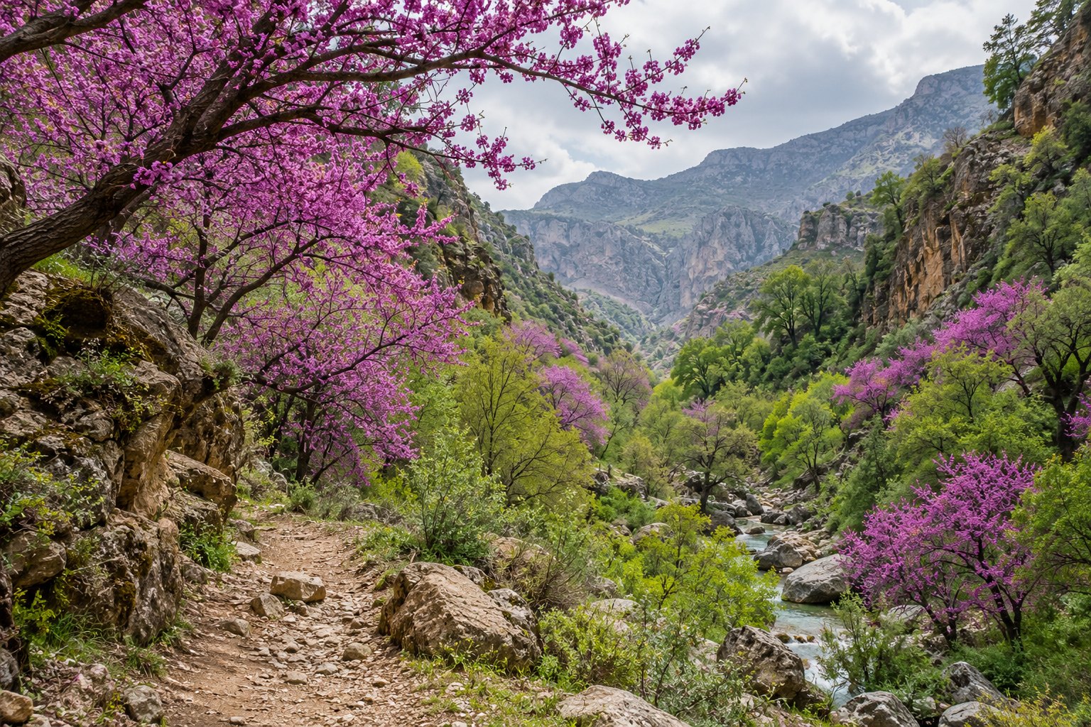 تنگ ارغوان ایلام در فصل بهار